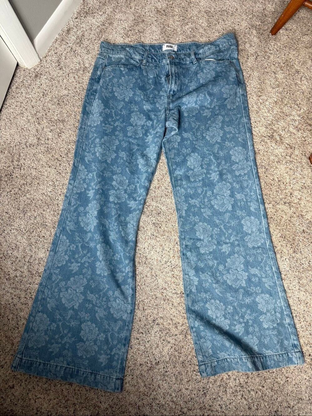 Paige Jeans Straight leg Size Women's 33 Floral Y2K Barbie Football Fall Casual